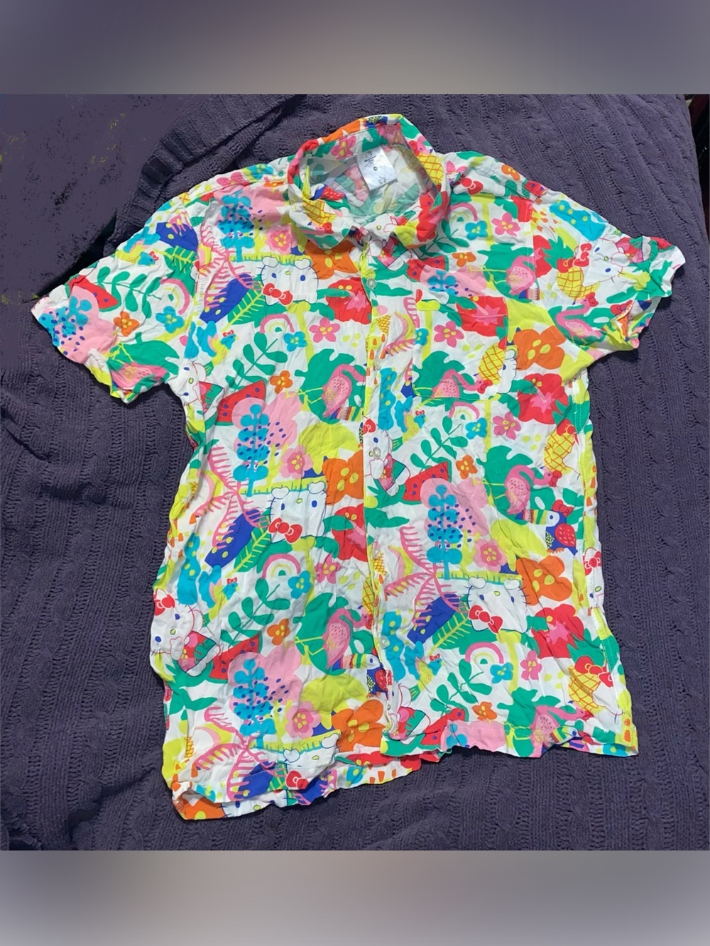 2/$50 Sanrio Hello Kitty Tropical Print Hawaii Button Down Shirt